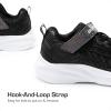 DREAM PAIRS Girls Shoes Kids Tennis Sparkle Ease Running Athletic Lightweight Sneakers for Little/Big Kids Toddler(Black)