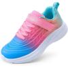 DREAM PAIRS Girls Shoes Kids Tennis Sparkle Ease Running Athletic Lightweight Sneakers for Little/Big Kids Toddler(Blue/Hot Pink/Green)