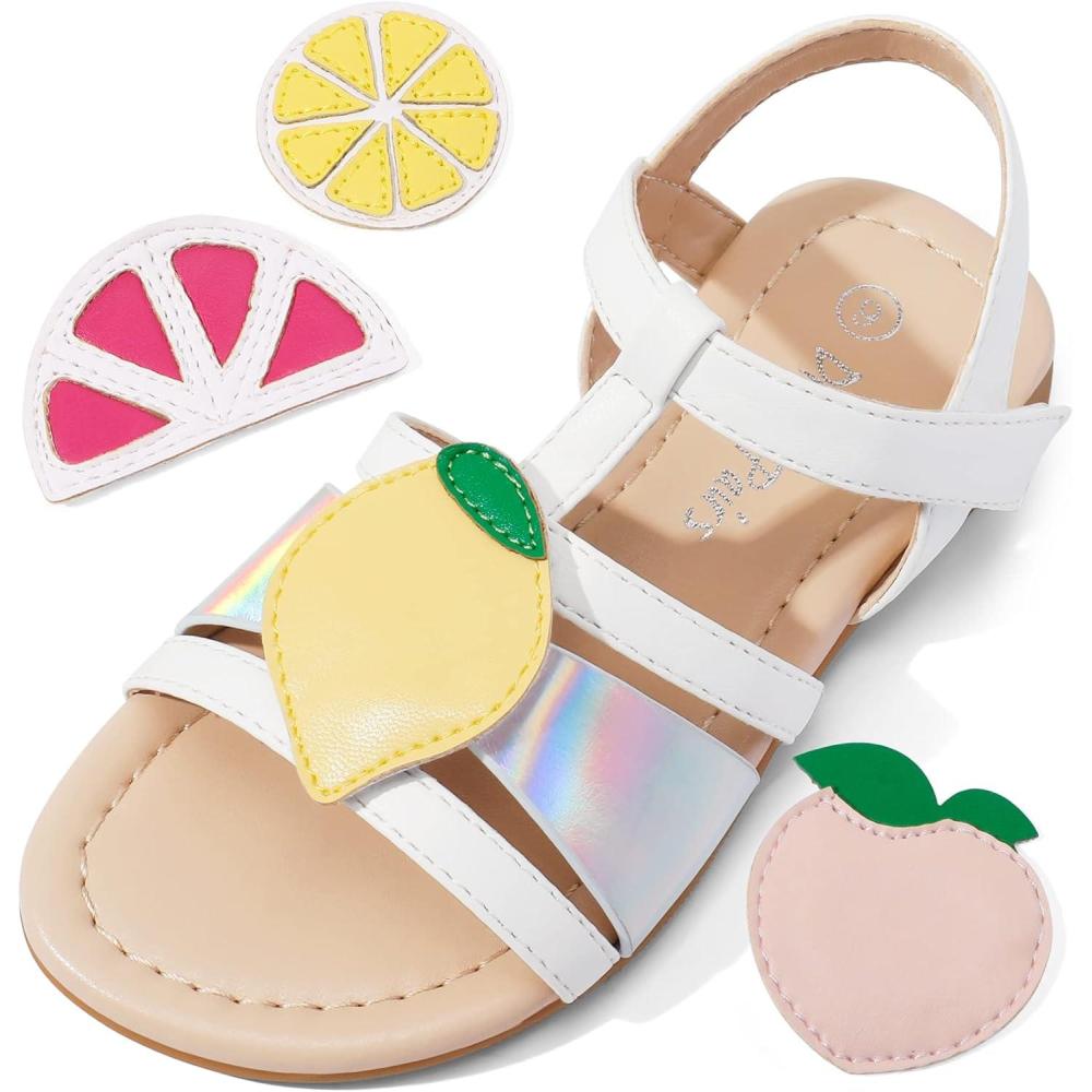 imageDREAM PAIRS Girls Casual Sandals Open Toe Cute SandalsWhite
