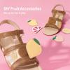 DREAM PAIRS Girls Casual Sandals Open Toe Cute Sandals(Brown)