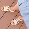DREAM PAIRS Girls Casual Sandals Open Toe Cute Sandals(White)