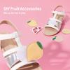DREAM PAIRS Girls Casual Sandals Open Toe Cute Sandals(White)