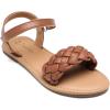 DREAM PAIRS Girls Sandals Classic Open Toe Braided Flat Sandals Summer Dress Shoes(Brown)