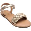 DREAM PAIRS Girls Sandals Classic Open Toe Braided Flat Sandals Summer Dress Shoes(Gold)