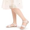 DREAM PAIRS Girls Sandals Classic Open Toe Braided Flat Sandals Summer Dress Shoes(Ivory)