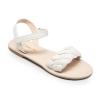 DREAM PAIRS Girls Sandals Classic Open Toe Braided Flat Sandals Summer Dress Shoes(Ivory)