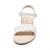 DREAM PAIRS Girls Sandals Classic Open Toe Braided Flat Sandals Summer Dress Shoes(Ivory)
