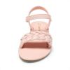DREAM PAIRS Girls Sandals Classic Open Toe Braided Flat Sandals Summer Dress Shoes(Pink)