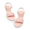 DREAM PAIRS Girls Sandals Classic Open Toe Braided Flat Sandals Summer Dress Shoes(Pink)