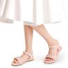 DREAM PAIRS Girls Sandals Classic Open Toe Braided Flat Sandals Summer Dress Shoes(Pink)