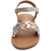 DREAM PAIRS Girls Sandals Classic Open Toe Braided Flat Sandals Summer Dress Shoes(Rose Gold-metallic)