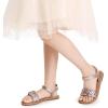 DREAM PAIRS Girls Sandals Classic Open Toe Braided Flat Sandals Summer Dress Shoes(Rose Gold-metallic)