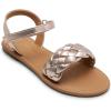 DREAM PAIRS Girls Sandals Classic Open Toe Braided Flat Sandals Summer Dress Shoes(Rose Gold-metallic)