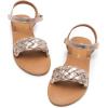 DREAM PAIRS Girls Sandals Classic Open Toe Braided Flat Sandals Summer Dress Shoes(Rose Gold-metallic)