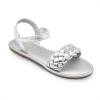 DREAM PAIRS Girls Sandals Classic Open Toe Braided Flat Sandals Summer Dress Shoes(Silver)