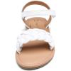 DREAM PAIRS Girls Sandals Classic Open Toe Braided Flat Sandals Summer Dress Shoes(White)
