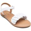 DREAM PAIRS Girls Sandals Classic Open Toe Braided Flat Sandals Summer Dress Shoes(White)