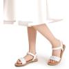 DREAM PAIRS Girls Sandals Classic Open Toe Braided Flat Sandals Summer Dress Shoes(White)