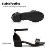 DREAM PAIRS Girls Sandals Low Heel Dress Pump Ankle Strap Interchangeable Bow Flower Wedding Party Shoes for Little Kid/Big Kid(Black)