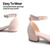 DREAM PAIRS Girls Sandals Low Heel Dress Pump Ankle Strap Interchangeable Bow Flower Wedding Party Shoes for Little Kid/Big Kid(Nude)