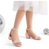 DREAM PAIRS Girls Sandals Low Heel Dress Pump Ankle Strap Interchangeable Bow Flower Wedding Party Shoes for Little Kid/Big Kid(Rose Gold)