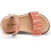 DREAM PAIRS Girls Sandals Open-Toe Princess Dress Flat Sandals Summer Shoes(Toddler/Little Kid)(Orange)