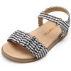 DREAM PAIRS Girls Sandals Open-Toe Princess Dress Flat Sandals Summer Shoes(Toddler/Little Kid)(Black)