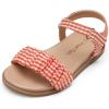 DREAM PAIRS Girls Sandals Open-Toe Princess Dress Flat Sandals Summer Shoes(Toddler/Little Kid)(Orange)