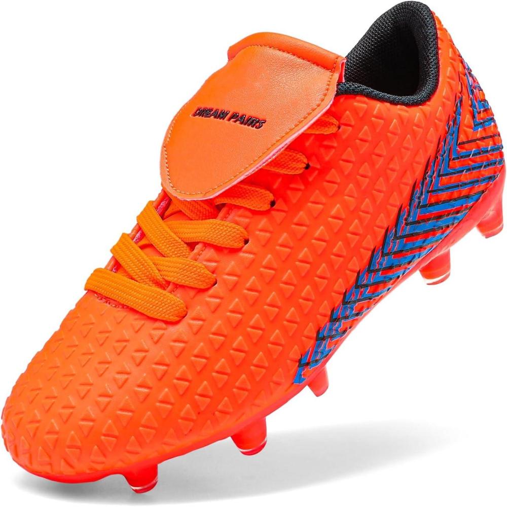 imageDREAM PAIRS Boys Girls Outdoor Soccer Cleats Football Shoes for LittleBig KidOrangeBlack