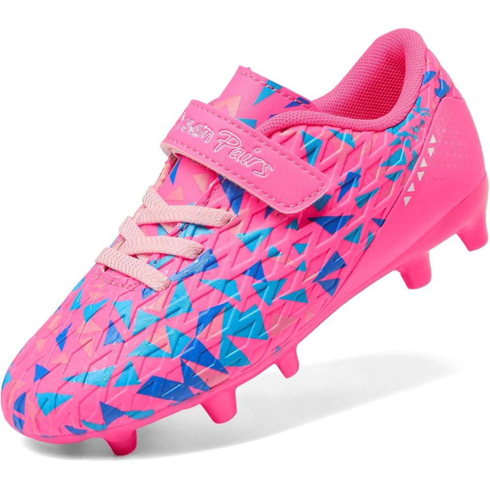 imageDREAM PAIRS Boys Girls Soccer Cleats Kids Football Shoes for LittleBig Kid SDSO2307KHot PinkRoyal Blue