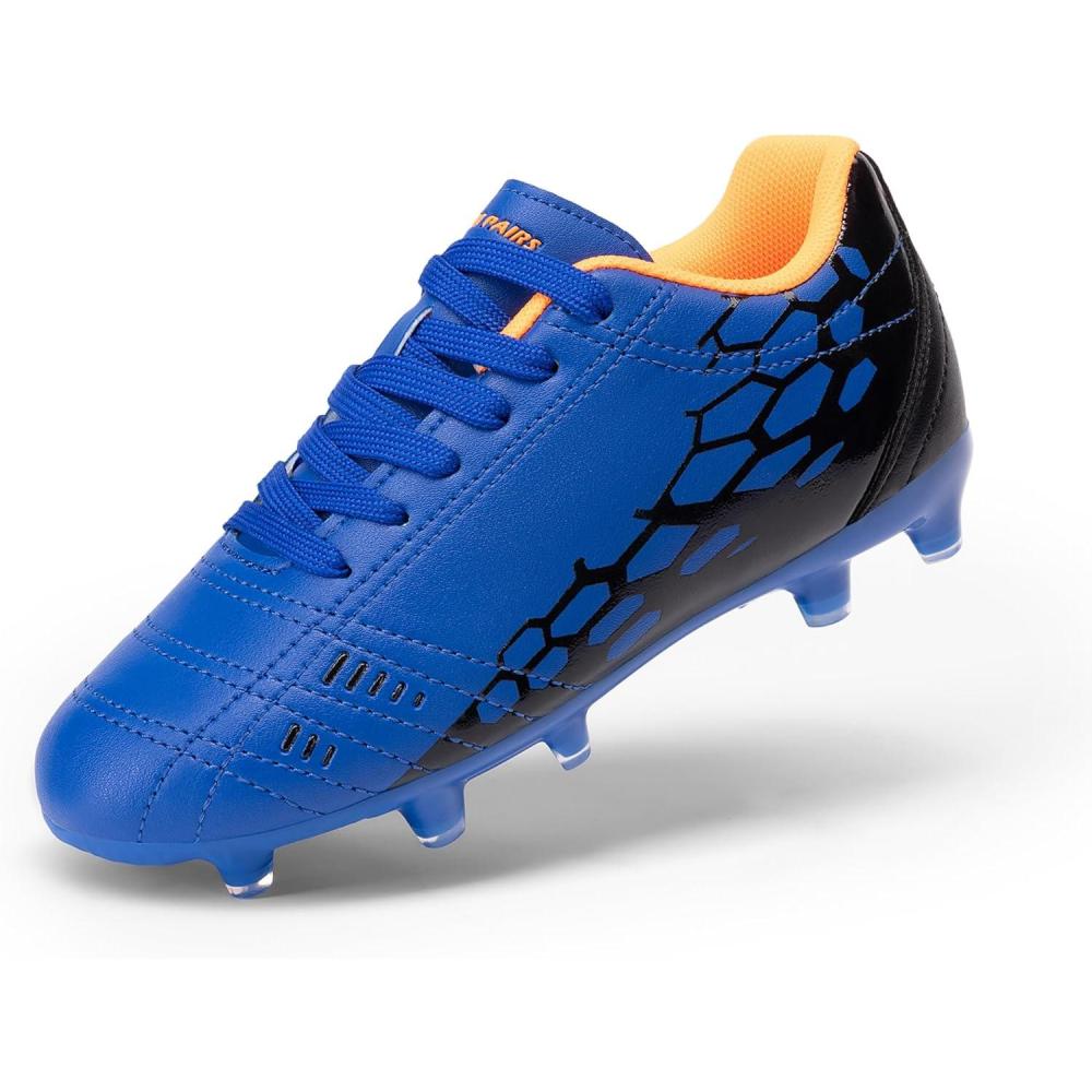 imageDREAM PAIRS Boys Girls Soccer Football Cleats Shoes for LittleBig KidRoyal BlueBlack