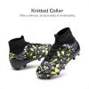 DREAM PAIRS Boys Football Cleats Youth High Top Firm Ground Soccer Shoes for Little/Big Kids(Black/Neon/Green)