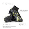 DREAM PAIRS Boys Football Cleats Youth High Top Firm Ground Soccer Shoes for Little/Big Kids(Black/Neon/Green)