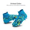 DREAM PAIRS Boys Football Cleats Youth High Top Firm Ground Soccer Shoes for Little/Big Kids(Blue)