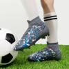 DREAM PAIRS Boys Football Cleats Youth High Top Firm Ground Soccer Shoes for Little/Big Kids(Grey)