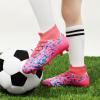 DREAM PAIRS Boys Football Cleats Youth High Top Firm Ground Soccer Shoes for Little/Big Kids(Hot Pink/Royal Blue)