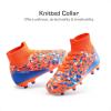 DREAM PAIRS Boys Football Cleats Youth High Top Firm Ground Soccer Shoes for Little/Big Kids(Orange/Blue)