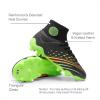 DREAM PAIRS Boys Girls Football Cleats Youth Firm Groud Outdoor Trainning Athletic Sport High Top Soccer Shoes for Little/Big Kid(Black/Neon Green)