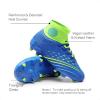 DREAM PAIRS Boys Girls Football Cleats Youth Firm Groud Outdoor Trainning Athletic Sport High Top Soccer Shoes for Little/Big Kid(Navy/Neon Green)