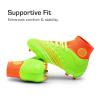 DREAM PAIRS Boys Girls Football Cleats Youth Firm Groud Outdoor Trainning Athletic Sport High Top Soccer Shoes for Little/Big Kid(Neon Green)
