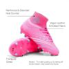 DREAM PAIRS Boys Girls Football Cleats Youth Firm Groud Outdoor Trainning Athletic Sport High Top Soccer Shoes for Little/Big Kid(Pink/Hot Pink)