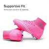 DREAM PAIRS Boys Girls Football Cleats Youth Firm Groud Outdoor Trainning Athletic Sport High Top Soccer Shoes for Little/Big Kid(Pink/Hot Pink)