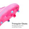 DREAM PAIRS Boys Girls Football Cleats Youth Firm Groud Outdoor Trainning Athletic Sport High Top Soccer Shoes for Little/Big Kid(Pink/Hot Pink)