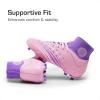 DREAM PAIRS Boys Girls Football Cleats Youth Firm Groud Outdoor Trainning Athletic Sport High Top Soccer Shoes for Little/Big Kid(Pink/Purple)