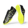 DREAM PAIRS Boys Girls Indoor Sneakers Lace Up Sport Athletic Casual IC Youth Futsal Football Soccer Shoes for Little/Big Kid(Black/Neon/Green)