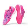 DREAM PAIRS Boys Girls Indoor Sneakers Lace Up Sport Athletic Casual IC Youth Futsal Football Soccer Shoes for Little/Big Kid(Hot Pink)