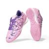 DREAM PAIRS Boys Girls Indoor Sneakers Lace Up Sport Athletic Casual IC Youth Futsal Football Soccer Shoes for Little/Big Kid(Pink/Purple)