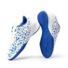 DREAM PAIRS Boys Girls Indoor Sneakers Lace Up Sport Athletic Casual IC Youth Futsal Football Soccer Shoes for Little/Big Kid(White/Navy)