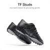 DREAM PAIRS Boys Girls Indoor Turf Soccer Cleats Lace Up Athletic Youth Futsal Football Shoes for Little/Big Kid(Black/Dark Grey/White)