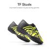 DREAM PAIRS Boys Girls Indoor Turf Soccer Cleats Lace Up Athletic Youth Futsal Football Shoes for Little/Big Kid(Black/Neon Green)